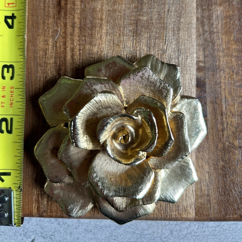 Gold Rose Decorative Accent Brooch